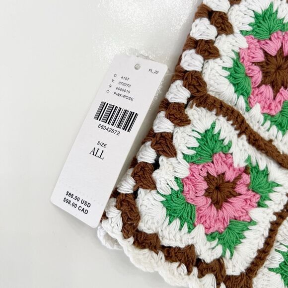 Maeve Womens Multicolor Granny Square Crochet Floral Tank Vest One Size NWT - Picture 7 of 7